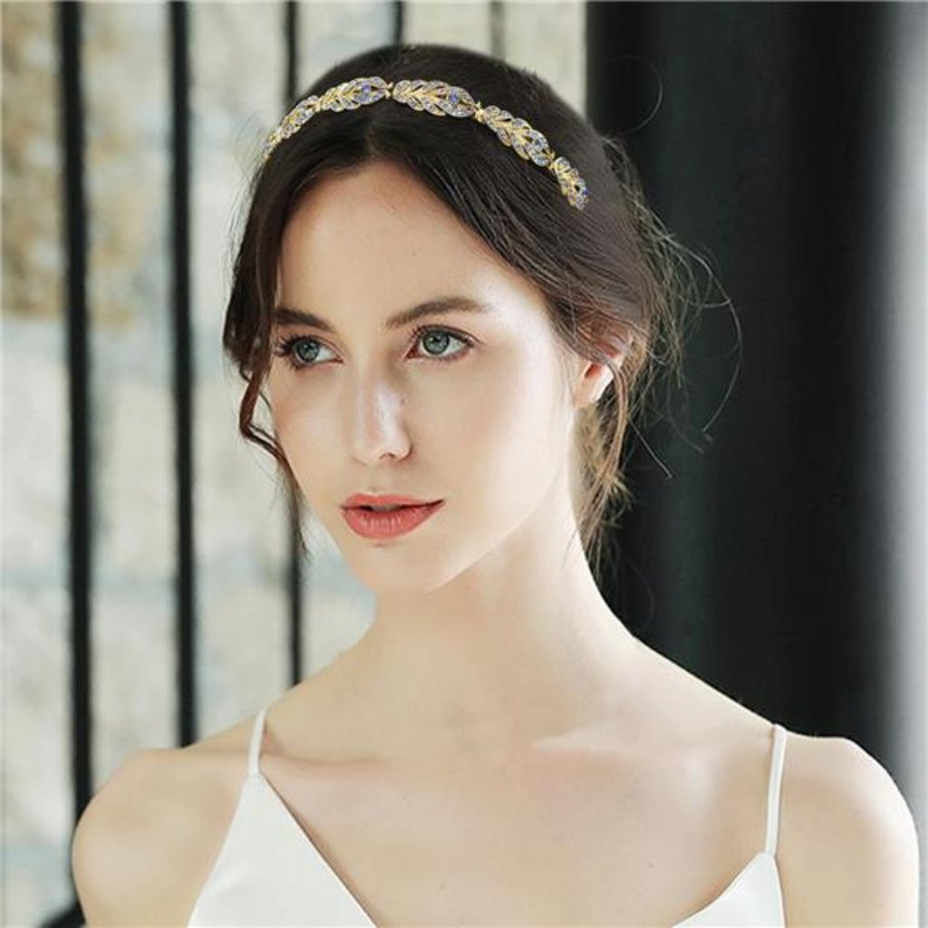 Flower Design Rhinestone Crystal Wedding Headband Bridal Headpieces S